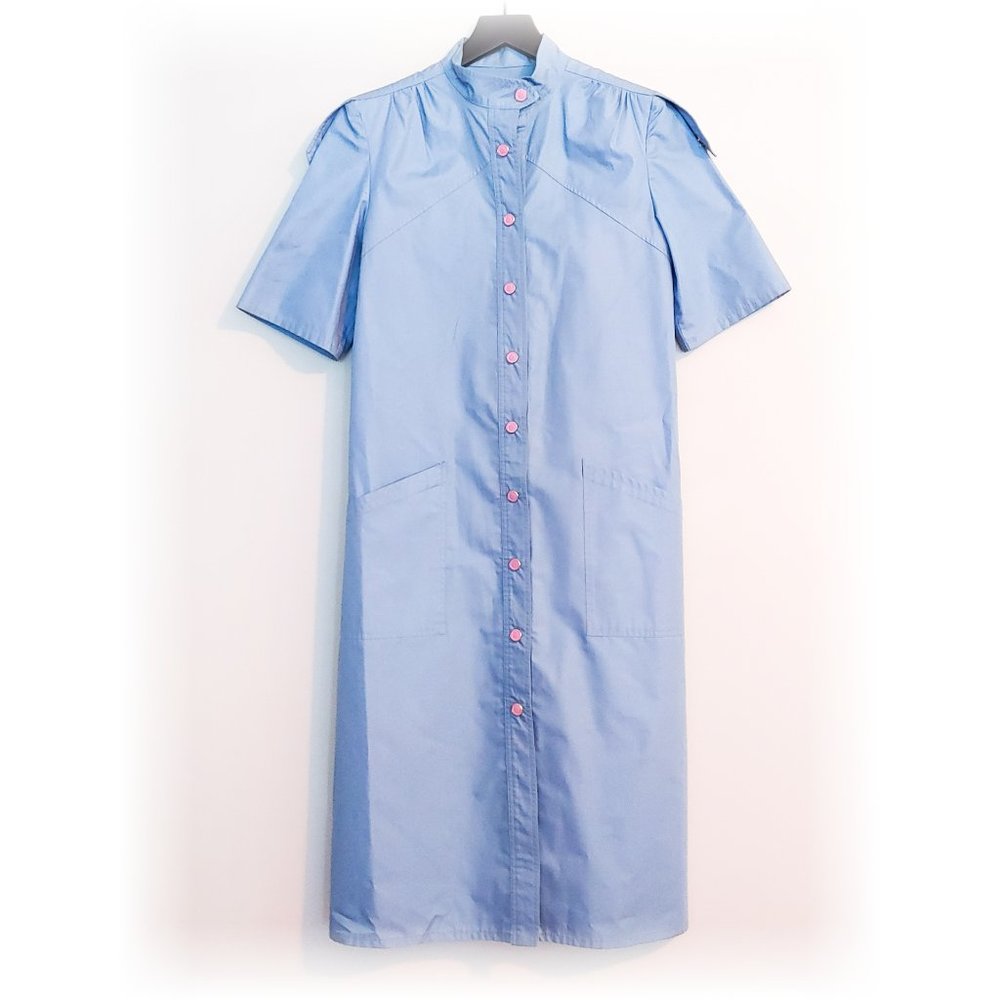 Women's Belgian Glazed Cotton Shift Blue Size Sm